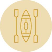 Canoe Line Yellow Circle Icon vector