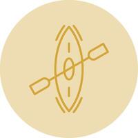 Kayak Line Yellow Circle Icon vector