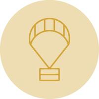 Paragliding Line Yellow Circle Icon vector