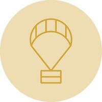 Paragliding Line Yellow Circle Icon vector