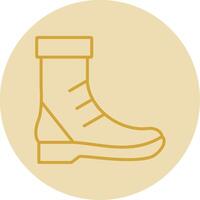 bota línea amarillo circulo icono vector