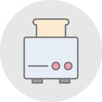 Toaster Line Filled Light Icon vector