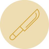 cuchillo línea amarillo circulo icono vector