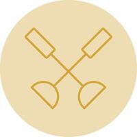 Paddle Line Yellow Circle Icon vector