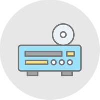 Dvd Player Line Filled Light Icon vector