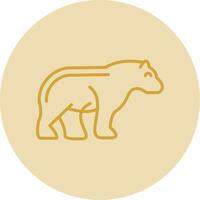 Bear Line Yellow Circle Icon vector