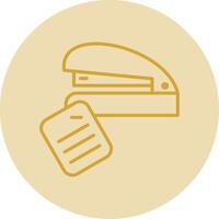 Stapler Line Yellow Circle Icon vector