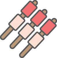 Marshmallows Line Filled Light Icon vector