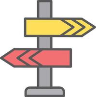 Directional Sign Line Filled Light Icon vector