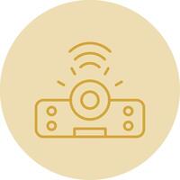 Projector Line Yellow Circle Icon vector
