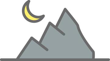 Mountain Line Filled Light Icon vector