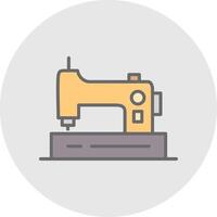 de coser máquina línea lleno ligero icono vector