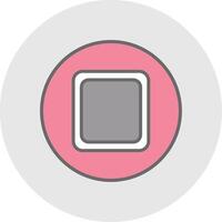 Stop Button Line Filled Light Icon vector