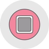 Stop Button Line Filled Light Icon vector