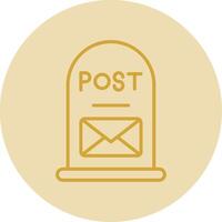 Post It Line Yellow Circle Icon vector