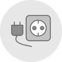 Plug And Socket Line Filled Light Icon vector