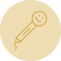 Pencil Line Yellow Circle Icon vector