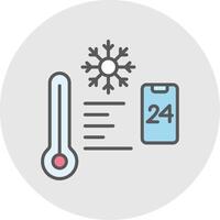 Temperature Control Line Filled Light Icon vector