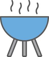 BBQ Grill Line Filled Light Icon vector