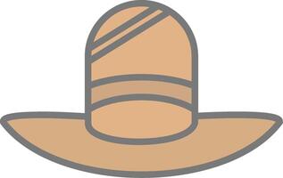 sombrero línea lleno ligero icono vector