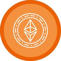 Ethereum Coin Line Multi Circle Icon vector