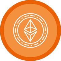 ethereum moneda línea multi circulo icono vector