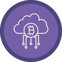 Cloud Bitcoin Line Multi Circle Icon vector