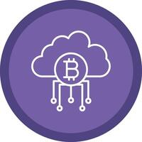 nube bitcoin línea multi circulo icono vector