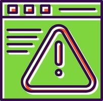 Warning Browser filled Design Icon vector