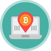 Bitcoin Location Flat Multi Circle Icon vector