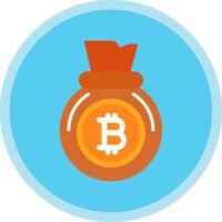 Bitcoin Bag Flat Multi Circle Icon vector