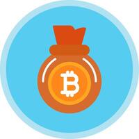 Bitcoin Bag Flat Multi Circle Icon vector