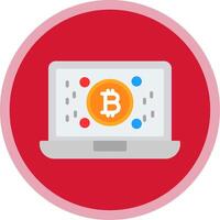 Bitcoin Earnings Flat Multi Circle Icon vector