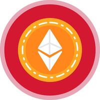 ethereum moneda plano multi circulo icono vector