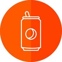 Soda Can Line Red Circle Icon vector