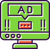 Ad Pop Up filled Design Icon vector