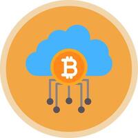 nube bitcoin plano multi circulo icono vector