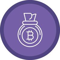 Bitcoin Bag Line Multi Circle Icon vector