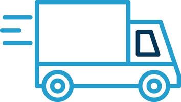 Express Delivery Line Blue Two Color Icon vector