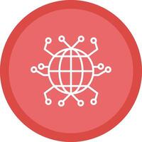 global redes línea multi circulo icono vector