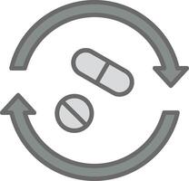 Pill Line Filled Light Icon vector