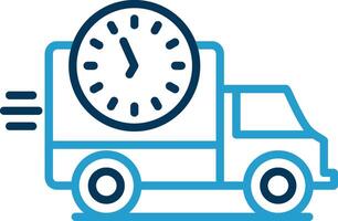 Delivery Time Line Blue Two Color Icon vector