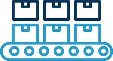 Conveyor Line Blue Two Color Icon vector