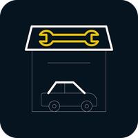 Garage Line Yellow White Icon vector