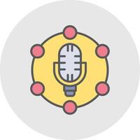 Microphone Line Filled Light Icon vector