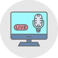 Computer Line Filled Light Icon vector