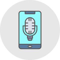 Phone Line Filled Light Icon vector