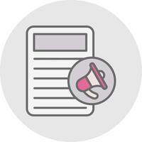 Document Line Filled Light Icon vector