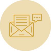 Envelope Line Yellow Circle Icon vector