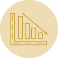 Bar Chart Line Yellow Circle Icon vector